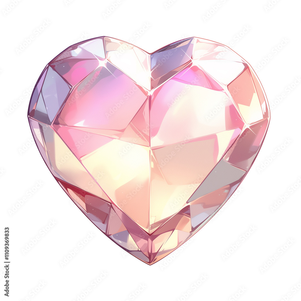 Poster heart shaped crystal suncatcher with faceted design reflects light beautifully, creating stunning vi