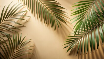 Palm leaves shadow on beige background, freeze motion, palm leaves, shadow, beige, background, freeze motion, tropical