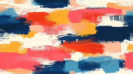 Multicolor abstract horizontal pattern of brush strokes resembling water vibrant trendy wallpaper