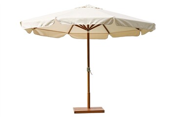 Beige patio umbrella isolated on white background