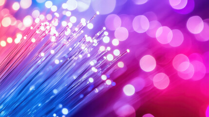 Abstract art of fiber optic lights creating vibrant galaxy effect