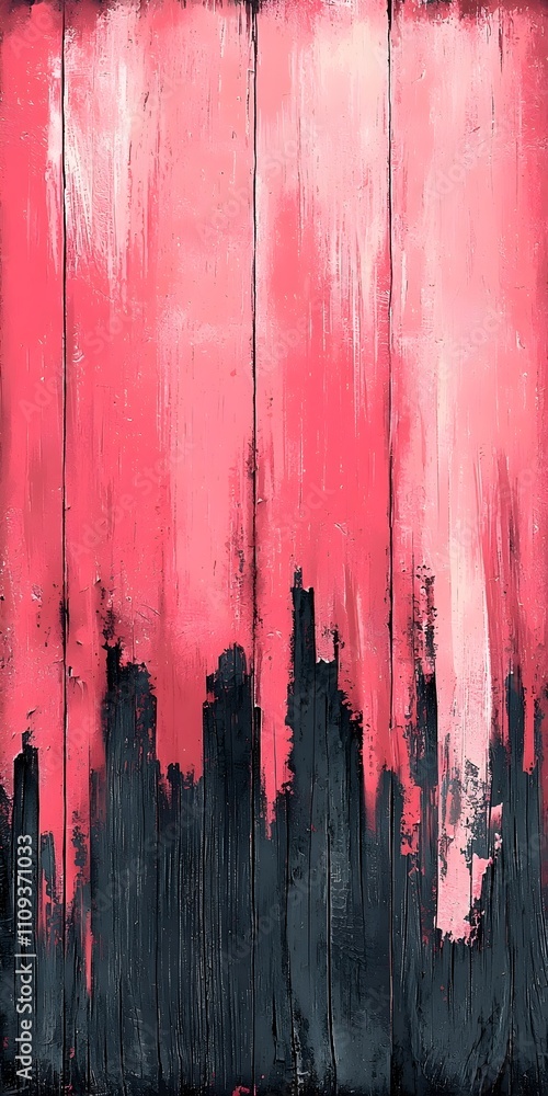 Poster an abstract background featuring a blend of vibrant pink and deep black hues, creating a striking vi