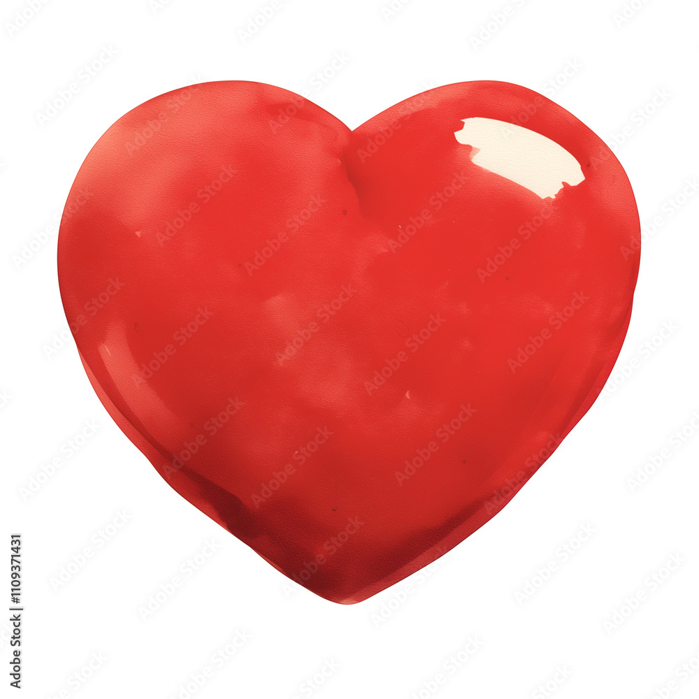 Poster vibrant red heart shaped throw blanket isolated on white background, showcasing its plush texture an