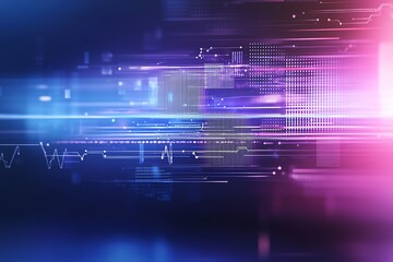 A vibrant abstract design showcasing dynamic lines and glowing colors, representing the intersection of technology and creativity