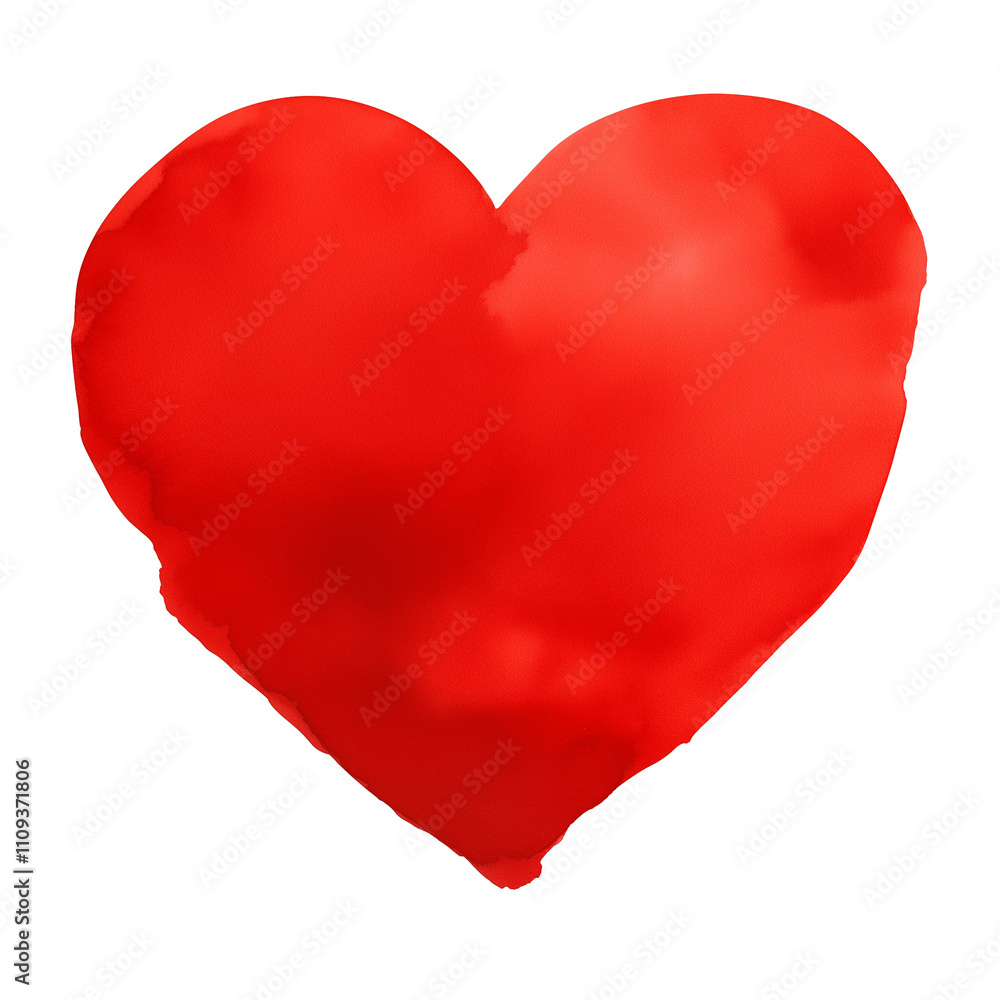 Poster vibrant red heart shaped wall decal isolated on white background, perfect for adding touch of love a