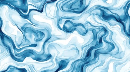 Fototapeta premium Seamless abstract pattern featuring blue sea water and watercolor river hues perfect for textile design or background decor