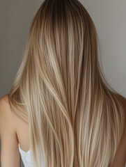 Fototapeta premium Beautiful blond hair woman. Back of girl with Healthy hair.