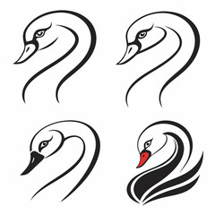 Swan, Swan on White, Illustration of a Swan, Elegant Swan Design, Minimalist Swan Illustration, Beautiful Swan on White Background, Swan Vector Art, Swan Illustration in Simple Style.