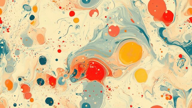 Seamless marbling pattern showcasing intricate swirls and colors ideal for bookbinding endpapers or stationery design