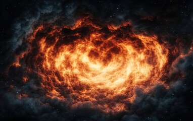 Fototapeta premium A vibrant cosmic explosion showcasing fiery colors and stunning celestial beauty.