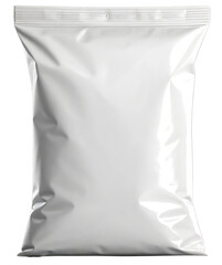 White Snack Plastic Packaging Mockup on Transparent Background