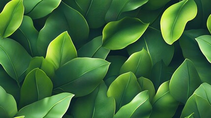 Obraz premium Seamless tropical leaves pattern featuring lush greenery for vibrant wallpaper design
