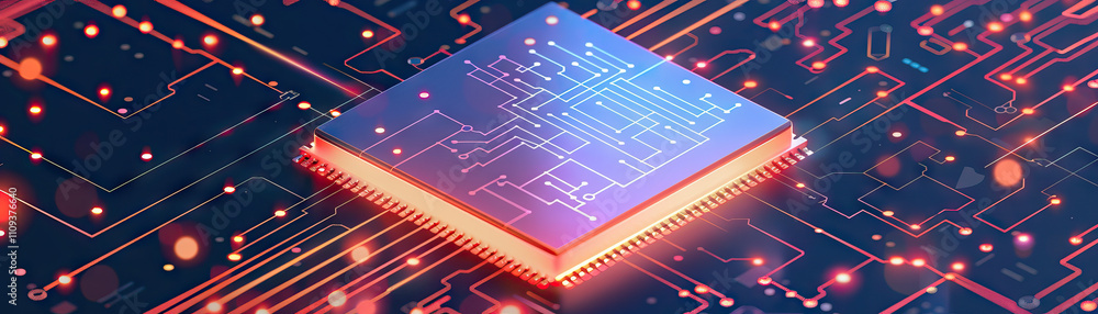 Poster computer chips are the building blocks of the digital revolution: visualize a computer chip as a fou