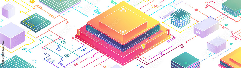 Poster computer chips are the building blocks of the digital revolution: visualize a computer chip as a fou