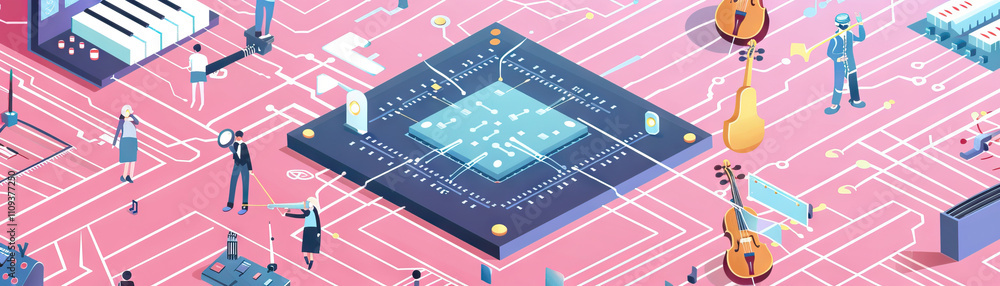 Poster computer chips are the silent workers, tirelessly powering our digital lives: depict a computer chip