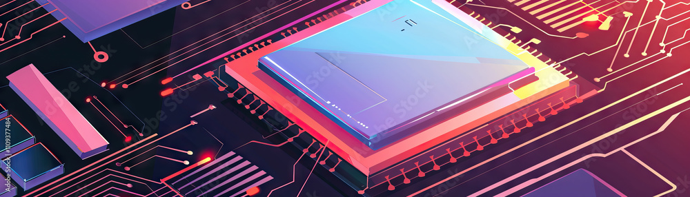 Poster computer chips are the silent workers, tirelessly powering our digital lives: depict a computer chip
