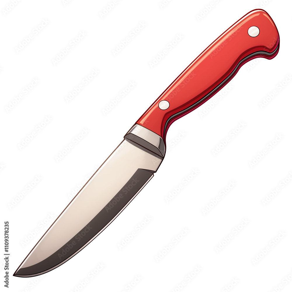 Aufkleber sharp utility knife with red handle isolated on white background, showcasing its sleek design and functionality