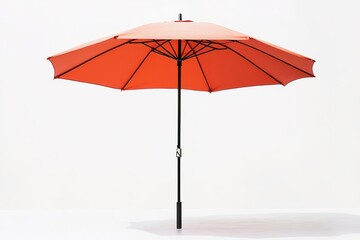 Fototapeta premium Bright red umbrella on minimalist white background