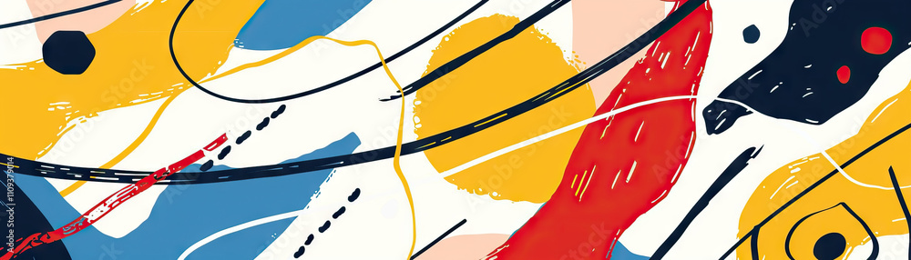 Aufkleber abstract art is the melody of shapes and colors, composing a visual symphony: illustrate a series of