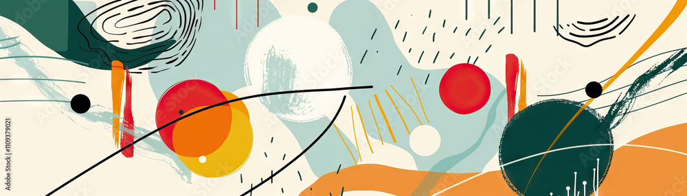 Aufkleber abstract art is the melody of shapes and colors, composing a visual symphony: illustrate a series of