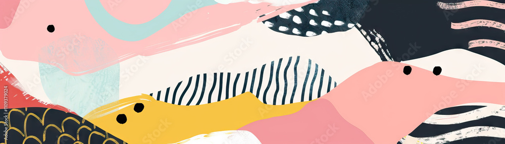 Aufkleber abstract art is the melody of shapes and colors, composing a visual symphony: illustrate a series of