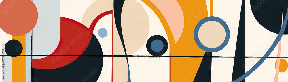 Aufkleber abstract art is the melody of shapes and colors, composing a visual symphony: illustrate a series of