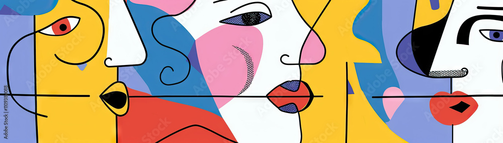 Aufkleber abstract art is the puzzle of emotions, pieced together with shapes and forms: illustrate a jumble o