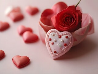 Fototapeta premium Pink element decoration for Valentine's day background