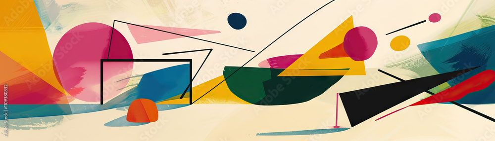 Poster abstract art is the dance of shapes and colors on an empty stage: picture a series of geometric shap