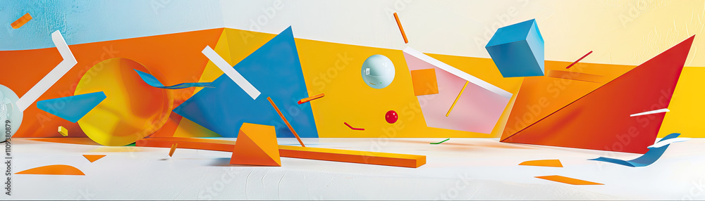 Poster abstract art is the dance of shapes and colors on an empty stage: picture a series of geometric shap