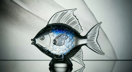 Fish, Glass Statue Figurine, Decorative Crystal Glass Decoration, Reflecting, Reflect Light, Sculpture Design