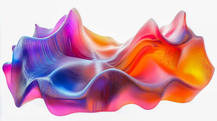 Abstract 3D composition featuring layered textures with flowing