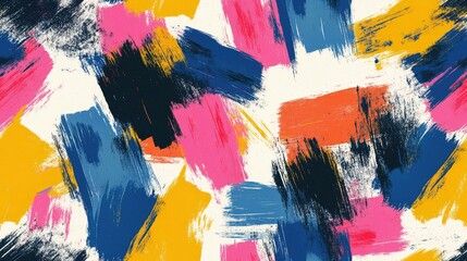 Fototapeta premium Seamless brushed painted abstract pattern with vibrant colors for creative design projects
