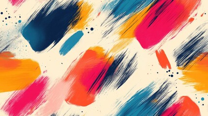 Obraz premium Brushed abstract painting seamless pattern in vibrant colors ideal for textile design and backgrounds