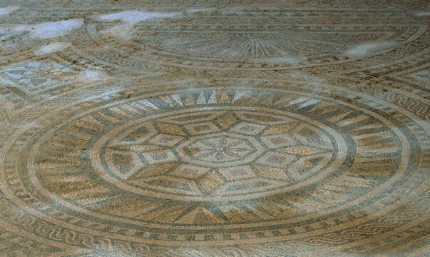 Roman Mosaic closeup from Ancient Lappa / Argyroupoli in Retyhymno Prefecture, Crete, Greece