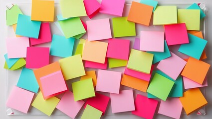 A colorful collage of sticky notes creating an engaging display.