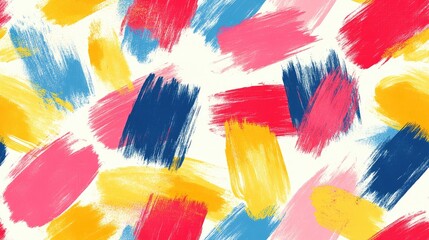 Colorful brush strokes seamless pattern featuring vibrant textures ideal for decorative art backgrounds