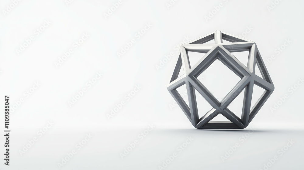 Aufkleber abstract geometric shape in minimalistic style on white background