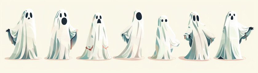 Obraz premium Ghosts are the echoes of history's tragedies: Visualize ghostly figures in historic attire, replaying tragic events from the past, symbolizing the lingering imp