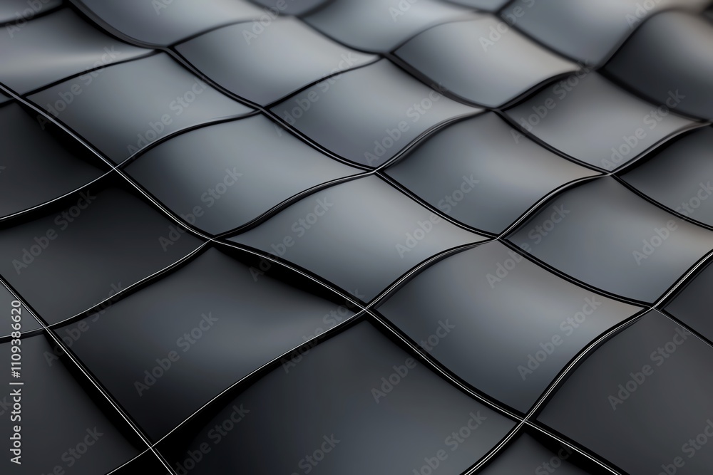 Poster abstract close-up of a textured surface featuring smooth, wavy patterns in dark shades, ideal for mo