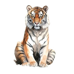 Obraz premium watercolor Tiger isolated white background