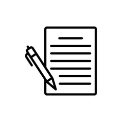 Document with pen icon. form symbol isolated on transparent background, Document PNG