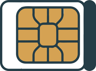 Sim card icon silhouette vector style with white background