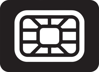 Sim card icon silhouette vector style with white background