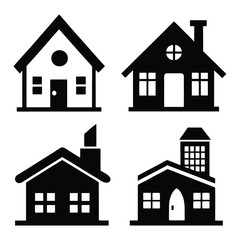 4 set illustrations house building