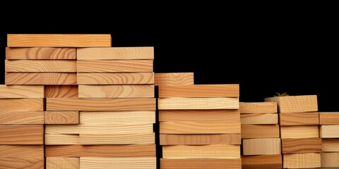 A Stack of Wooden Blocks Arranged in a Pattern, Creating a Visual Representation of Growth and Stability