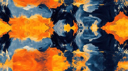 Seamless pattern featuring an intriguing blend of abstract textures with vibrant colors ideal for modern design projects