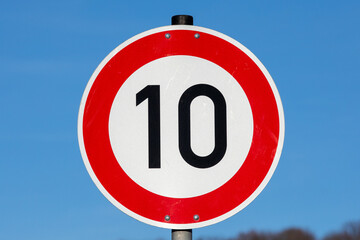 10 KMH Speed Control Sign on Urban Street