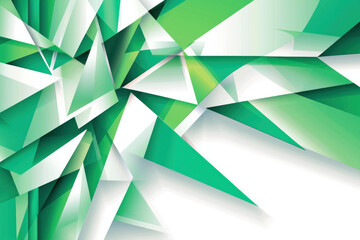Obraz premium Abstract green white geometric background.