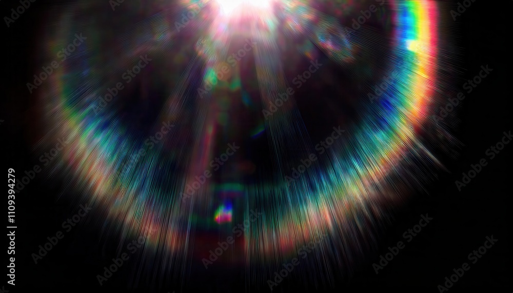 Poster Abstract Burst of Radiant Light Spectrum. Mesmerizing Blend of Colors Symbolizing Cosmic Energy, Perfect for Concepts of Hope, Creativity, Festivals, or Spiritual Enlightenment in Design Projects